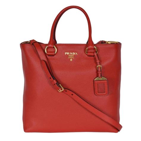 prada vitello phenix tote red|Prada Vitello Phenix Red Leather Shopping Tote .